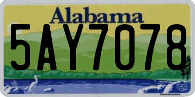 AL license plate 5AY7078