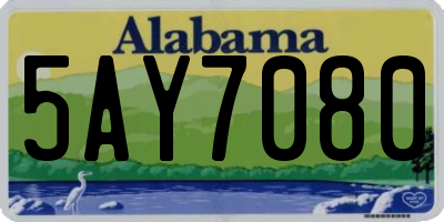 AL license plate 5AY7080