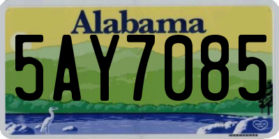 AL license plate 5AY7085