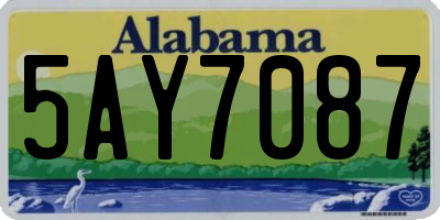 AL license plate 5AY7087