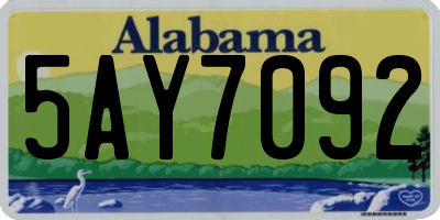 AL license plate 5AY7092