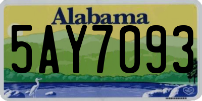 AL license plate 5AY7093