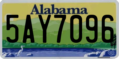 AL license plate 5AY7096