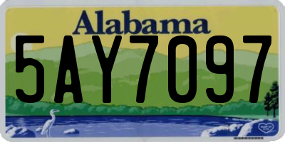 AL license plate 5AY7097