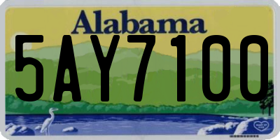 AL license plate 5AY7100