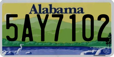 AL license plate 5AY7102