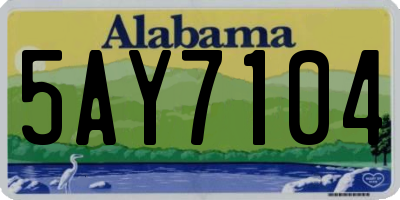 AL license plate 5AY7104