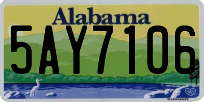 AL license plate 5AY7106