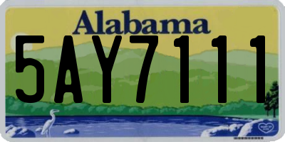 AL license plate 5AY7111