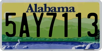 AL license plate 5AY7113