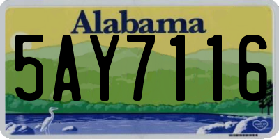 AL license plate 5AY7116