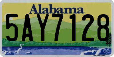 AL license plate 5AY7128