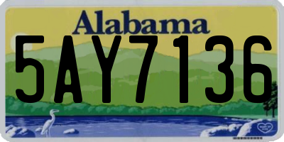 AL license plate 5AY7136