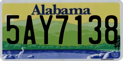 AL license plate 5AY7138