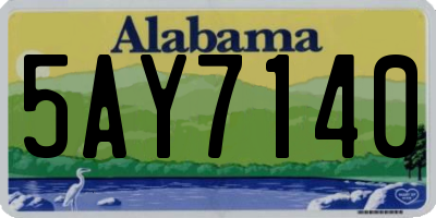 AL license plate 5AY7140