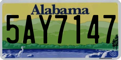 AL license plate 5AY7147