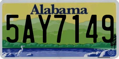 AL license plate 5AY7149