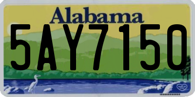 AL license plate 5AY7150