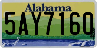 AL license plate 5AY7160