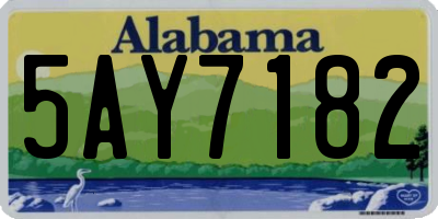AL license plate 5AY7182