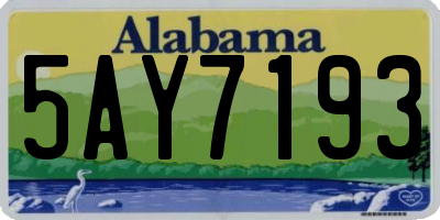 AL license plate 5AY7193