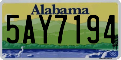AL license plate 5AY7194