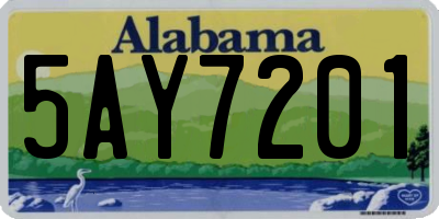 AL license plate 5AY7201