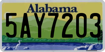 AL license plate 5AY7203
