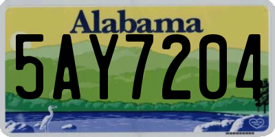 AL license plate 5AY7204