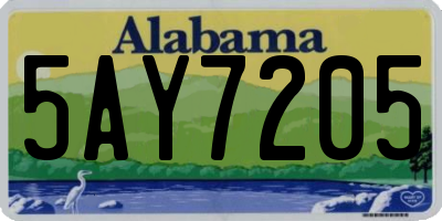 AL license plate 5AY7205