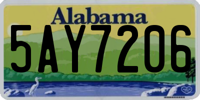AL license plate 5AY7206