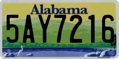 AL license plate 5AY7216