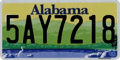 AL license plate 5AY7218