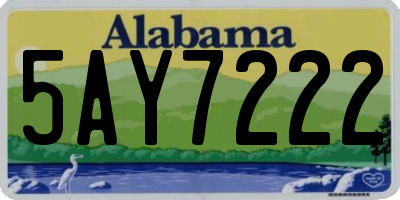 AL license plate 5AY7222