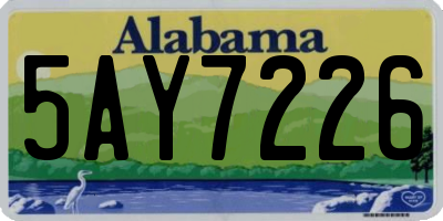 AL license plate 5AY7226