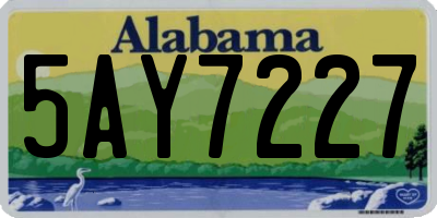AL license plate 5AY7227