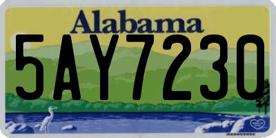 AL license plate 5AY7230