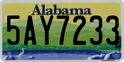 AL license plate 5AY7233