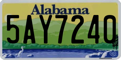 AL license plate 5AY7240