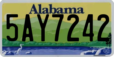 AL license plate 5AY7242