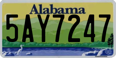 AL license plate 5AY7247