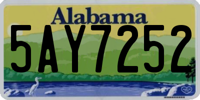 AL license plate 5AY7252