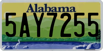 AL license plate 5AY7255