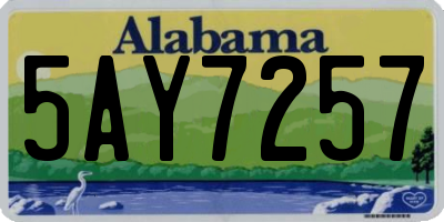 AL license plate 5AY7257