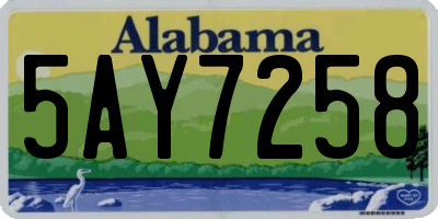 AL license plate 5AY7258