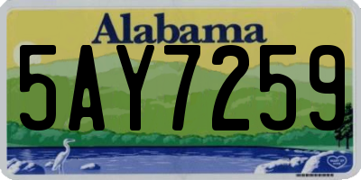 AL license plate 5AY7259