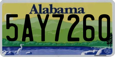 AL license plate 5AY7260