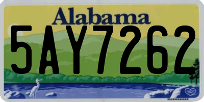 AL license plate 5AY7262