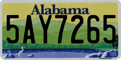 AL license plate 5AY7265
