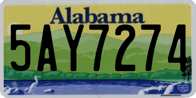 AL license plate 5AY7274